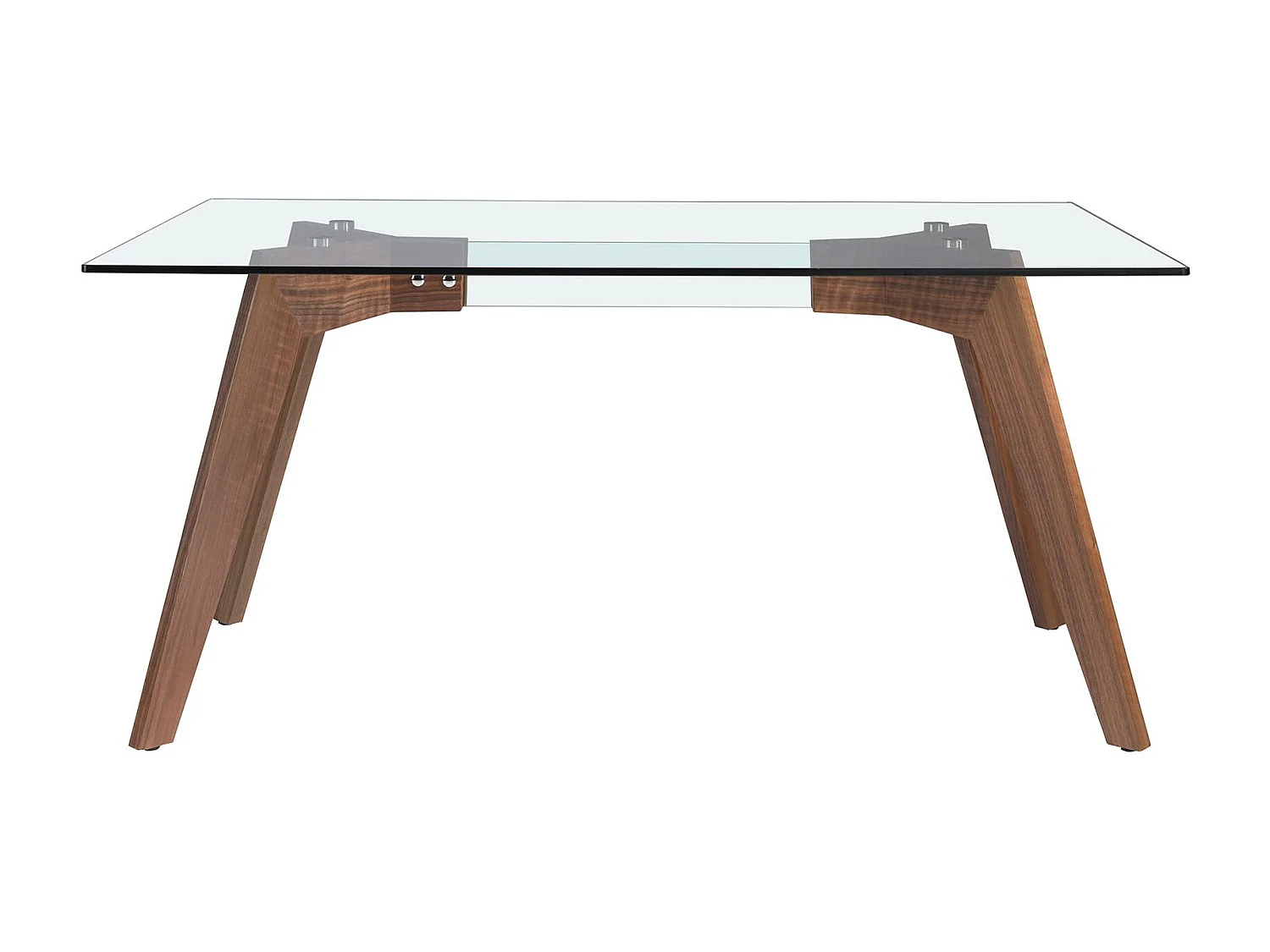 Table à manger rectangulaire verre trempé et noyer 1031 ANGEL CERDA
