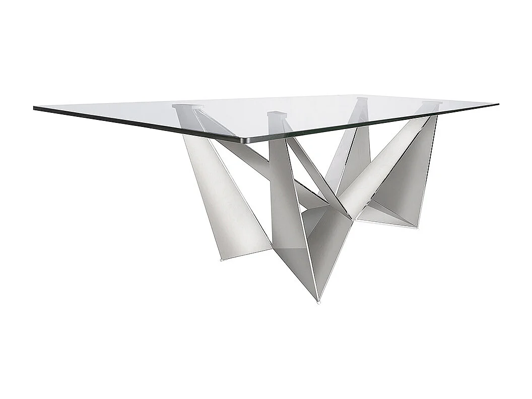 Esstisch Rechteckig gehärtetes Glas aus verchromter Stahl 1049 ANGEL CERDA