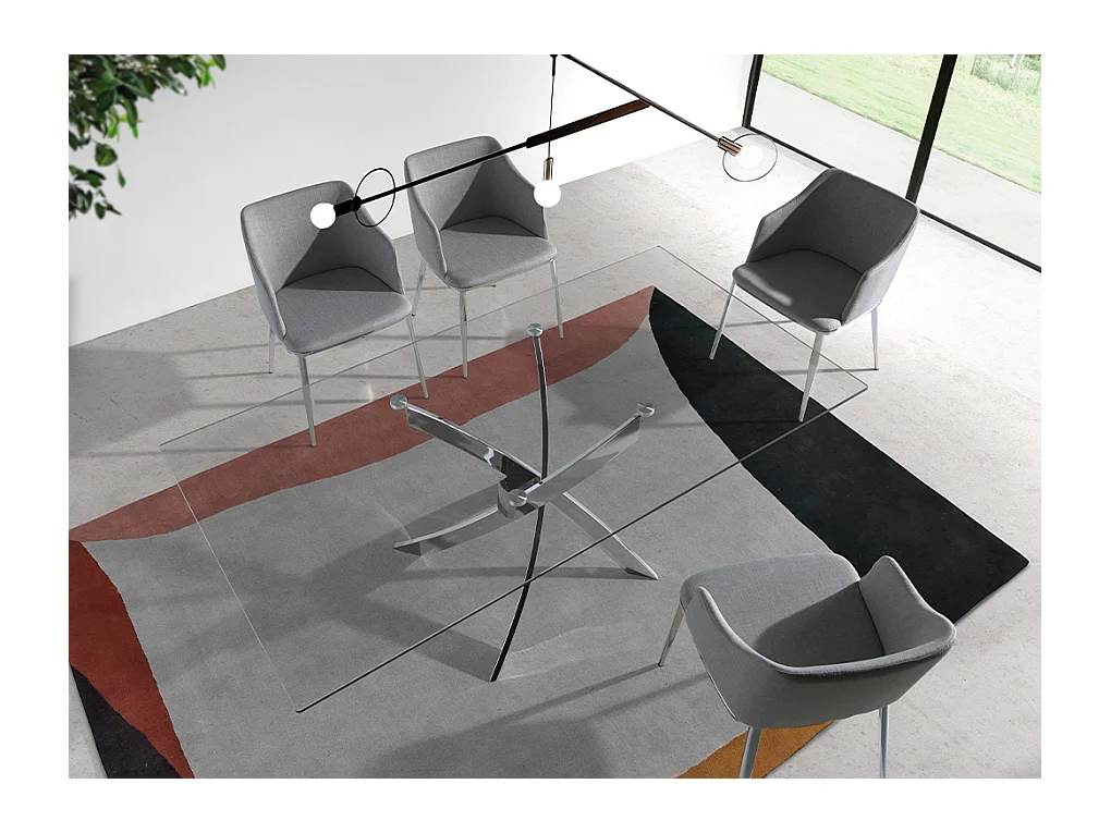 Mesa comedor rectangular cristal  1061 ANGEL CERDA