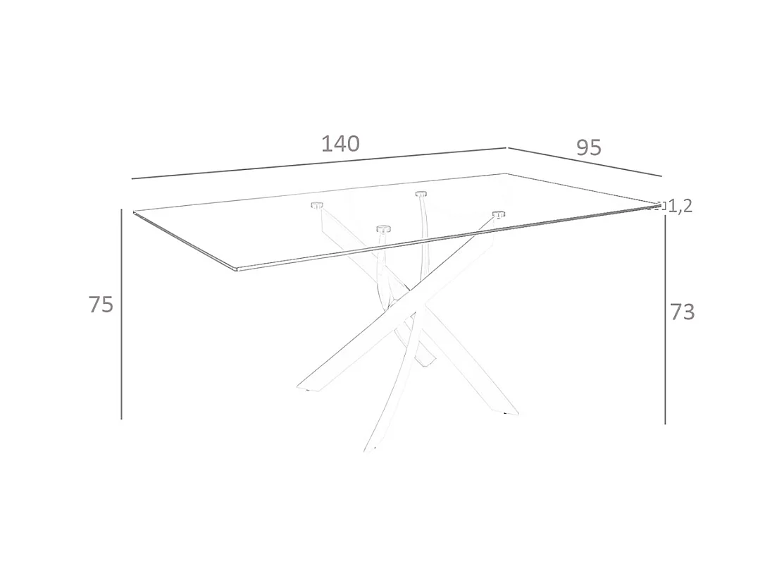 Mesa comedor rectangular cristal  1061 ANGEL CERDA