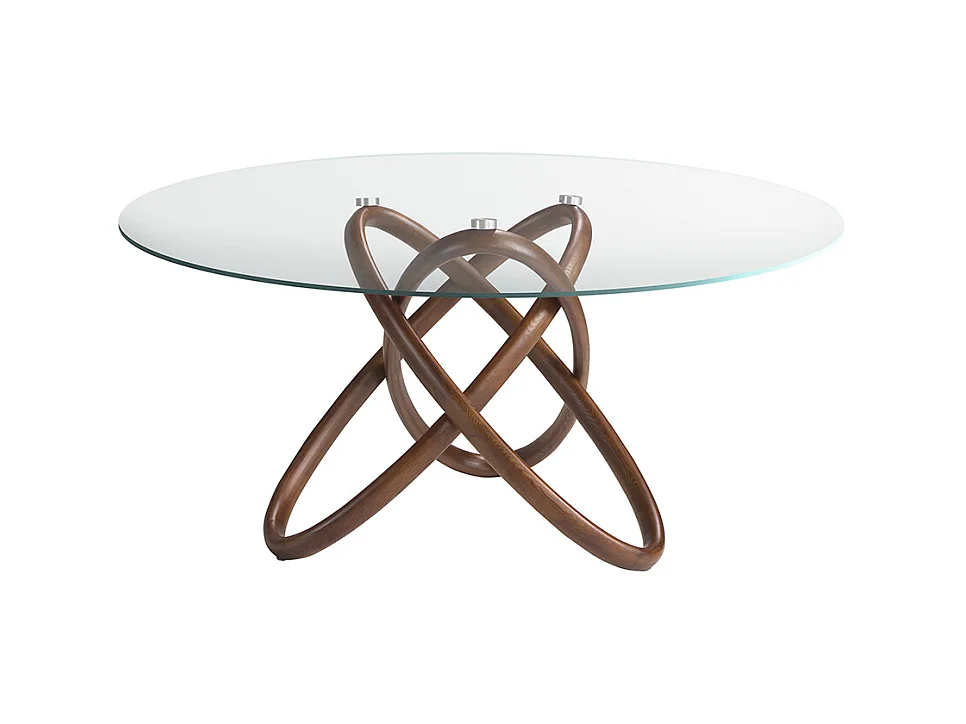 Table à manger en verre trempé noyer 1020 ANGEL CERDA