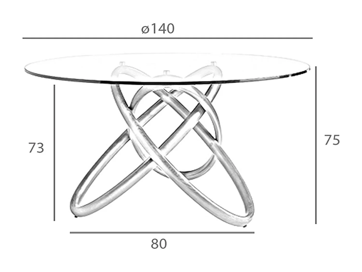 Tavolo da pranzo rotonda vetro temperato e noce 1020-Ø140 ANGEL CERDA
