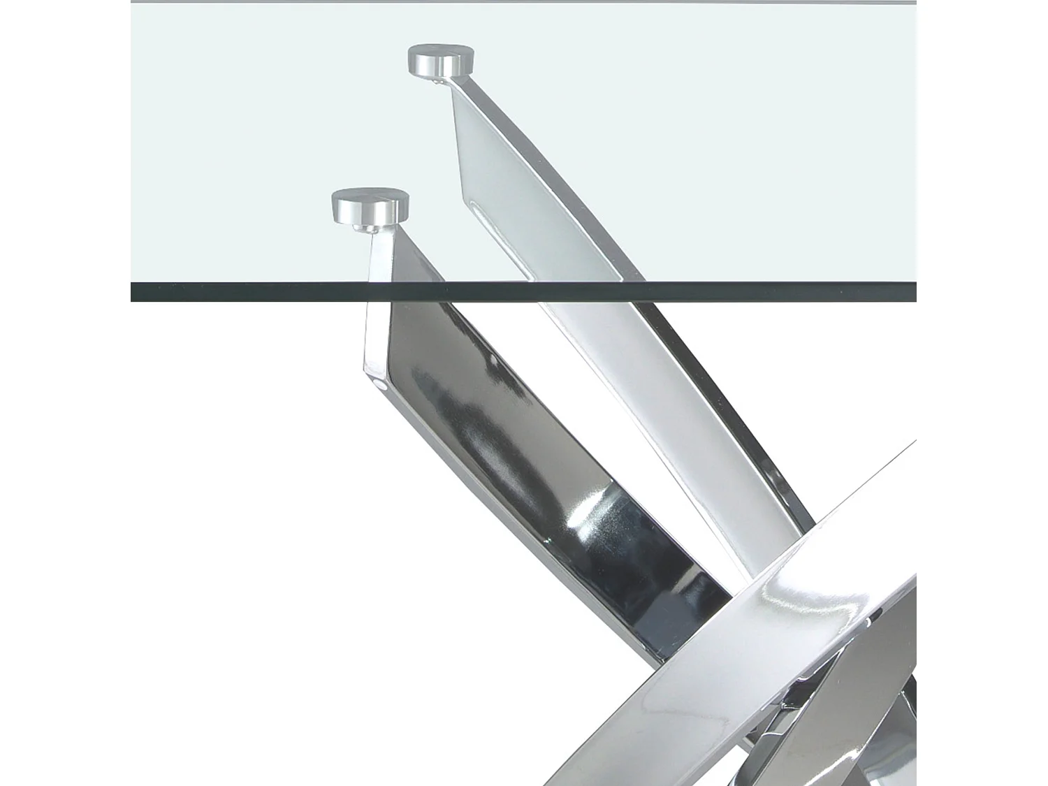 Stół do jadalni prostokątny szkło hartowane i stal chromowana 1061 ANGEL CERDA