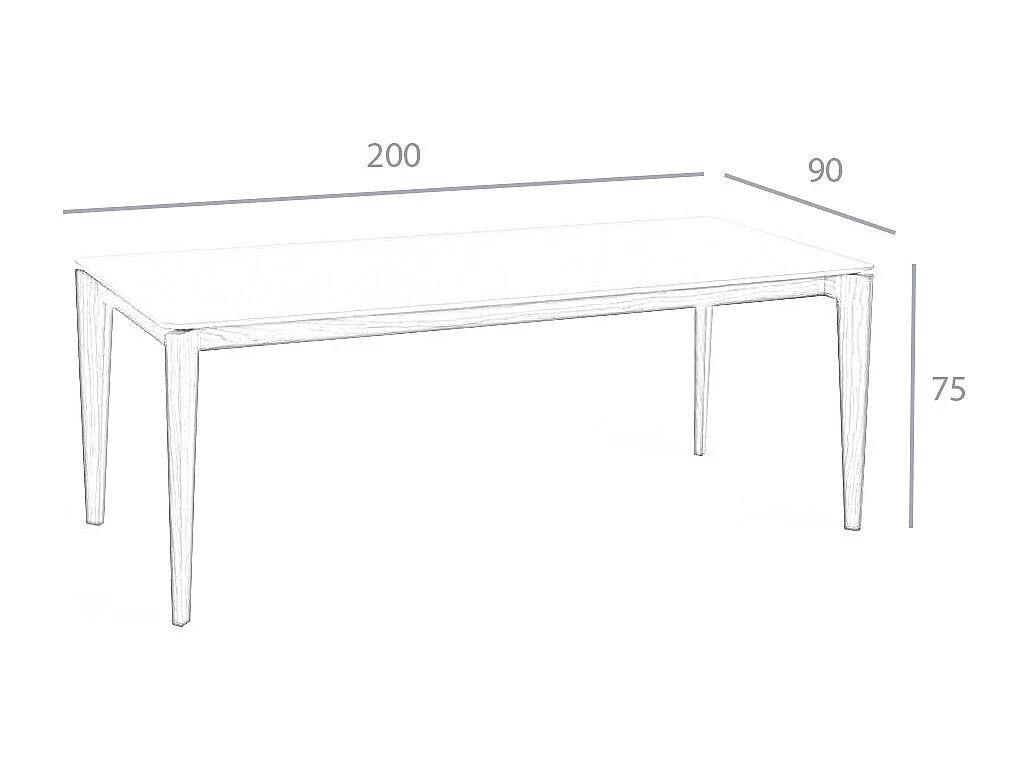 Table à manger rectangulaire en bois de noyer