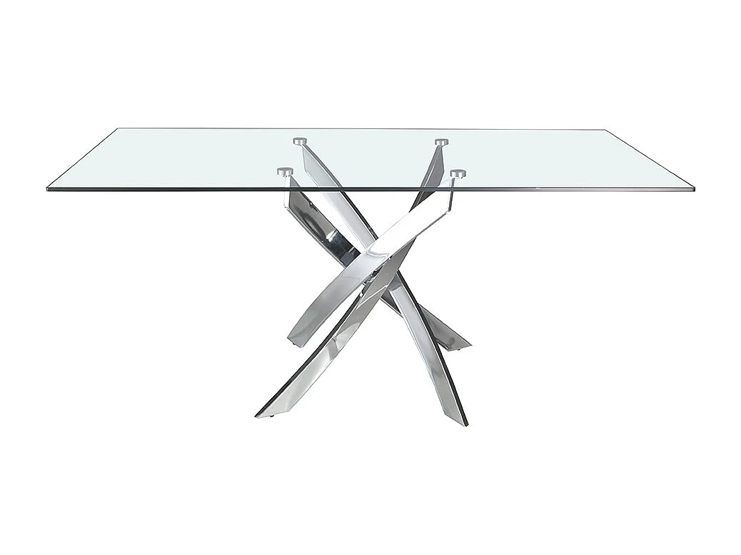 Stół do jadalni prostokątny szkło hartowane i stal chromowana 1061 ANGEL CERDA