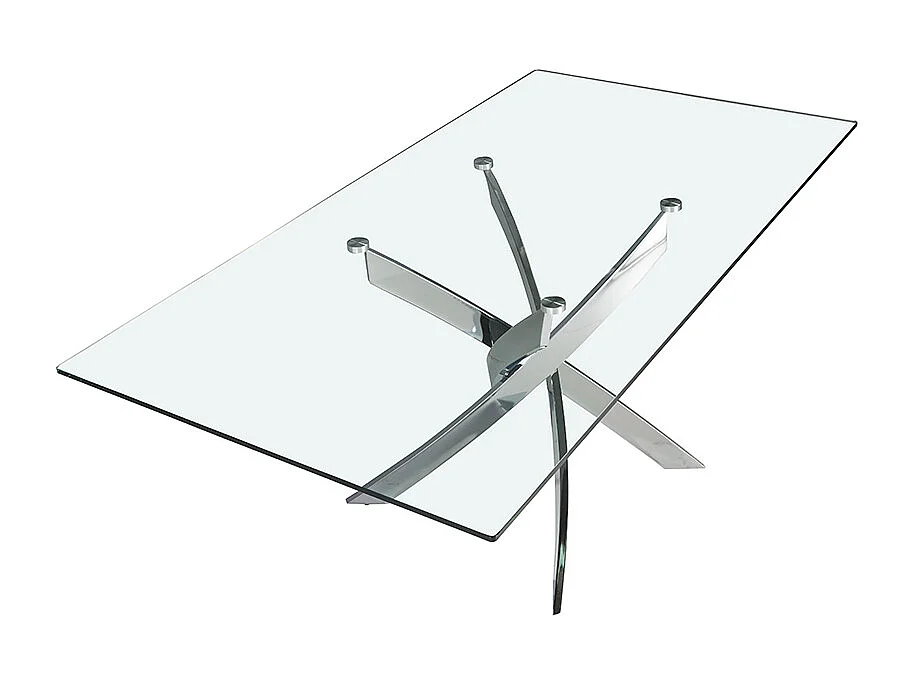 Stół do jadalni prostokątny szkło hartowane i stal chromowana 1061 ANGEL CERDA