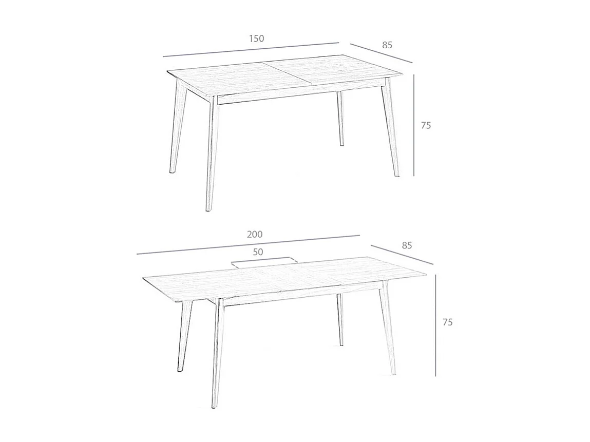 Table à manger extensible noyer 1008 ANGEL CERDA