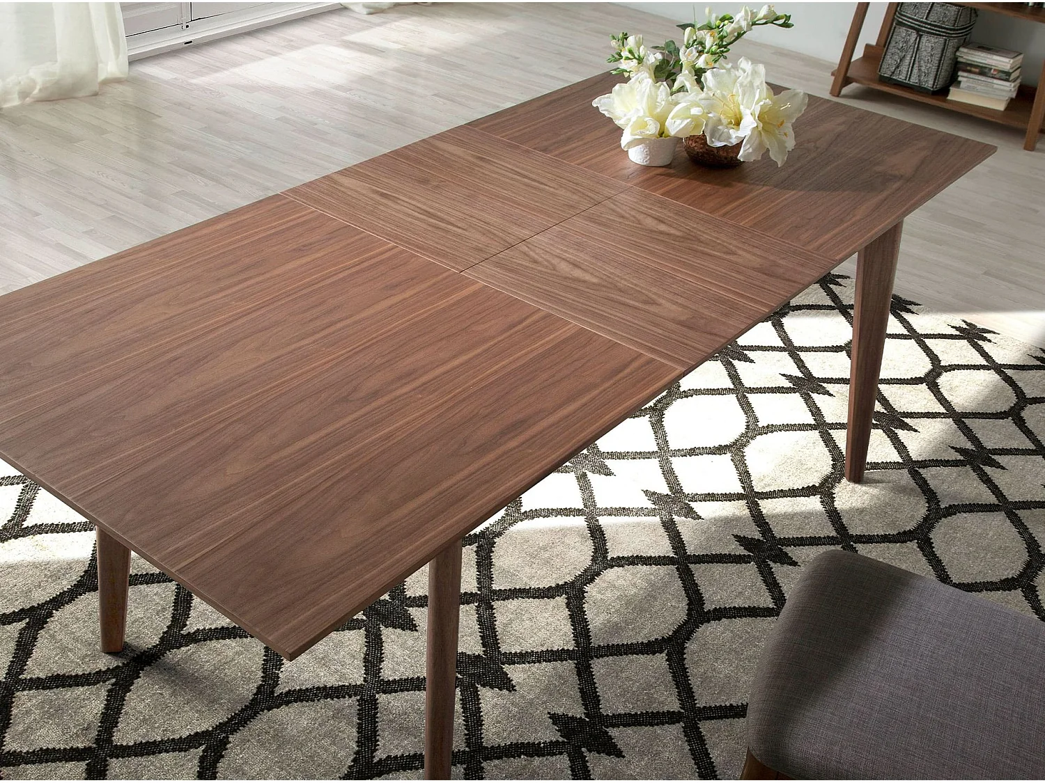 Rozkładany stół do jadalni prostokątny orzech włoski 1008 ANGEL CERDA