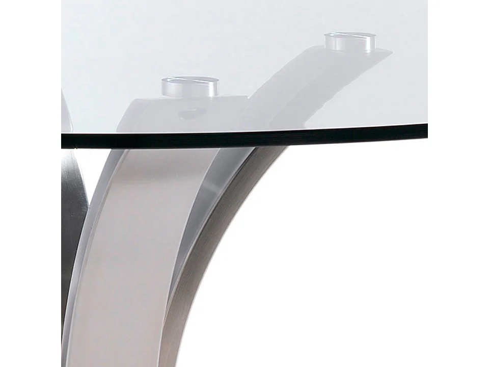 Table à manger avec base courbée en acier poli