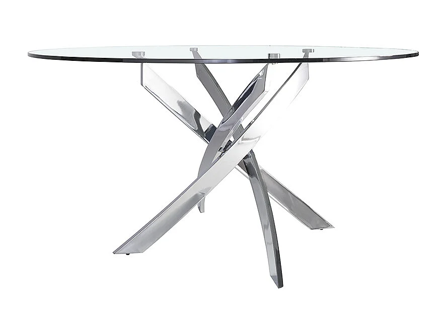 Stół do jadalni okrągła szkło hartowane i stal chromowana 1061 ANGEL CERDA