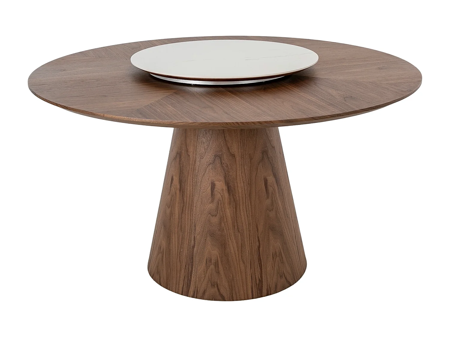 Table à manger ronde rotative noyer 1016 ANGEL CERDA