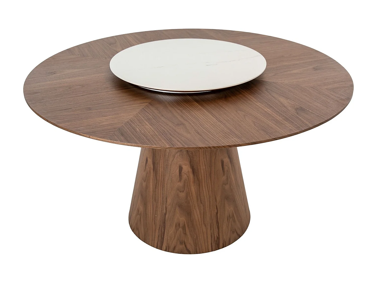 Table à manger ronde rotative noyer 1016 ANGEL CERDA