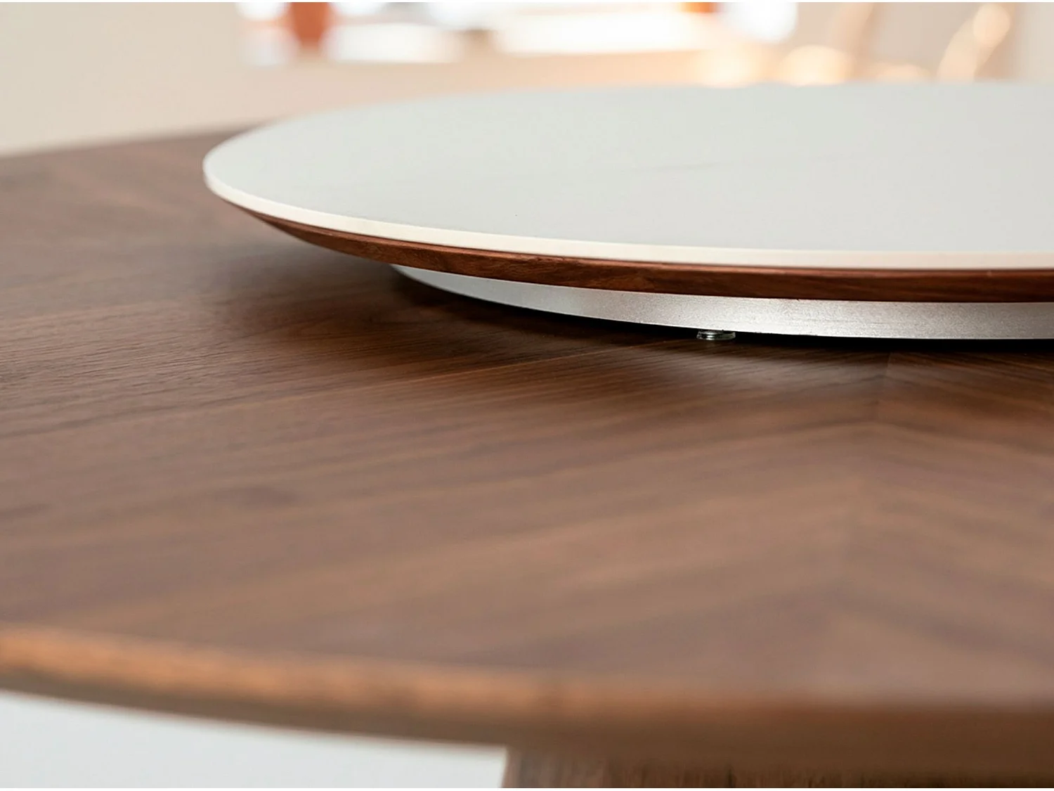 Table à manger ronde rotative noyer 1016 ANGEL CERDA