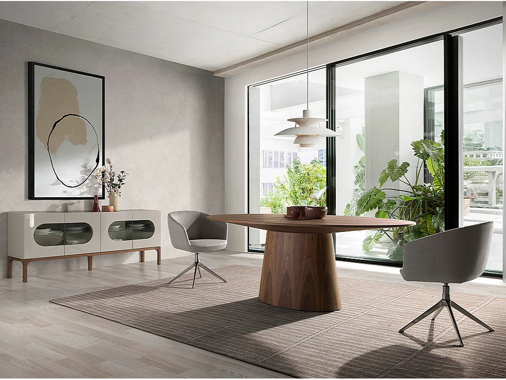 Tavolo da pranzo ovale in legno di noce   1013 ANGEL CERDA