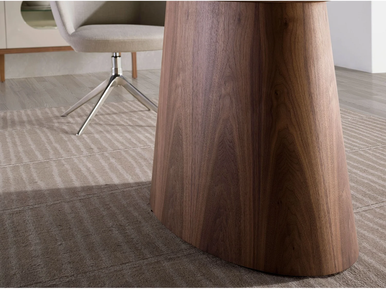 Oval walnut dining table 1013 ANGEL CERDA