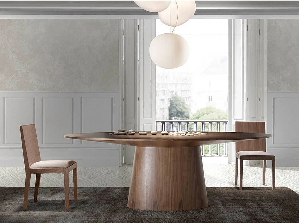 Oval walnut dining table 1013 ANGEL CERDA