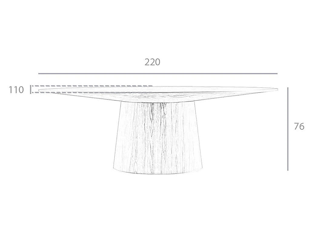 Oval walnut dining table 1013 ANGEL CERDA