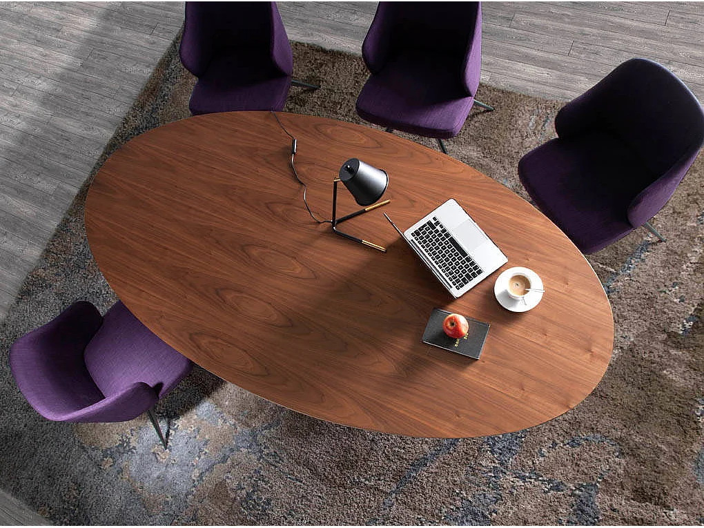 Oval walnut dining table 1013 ANGEL CERDA