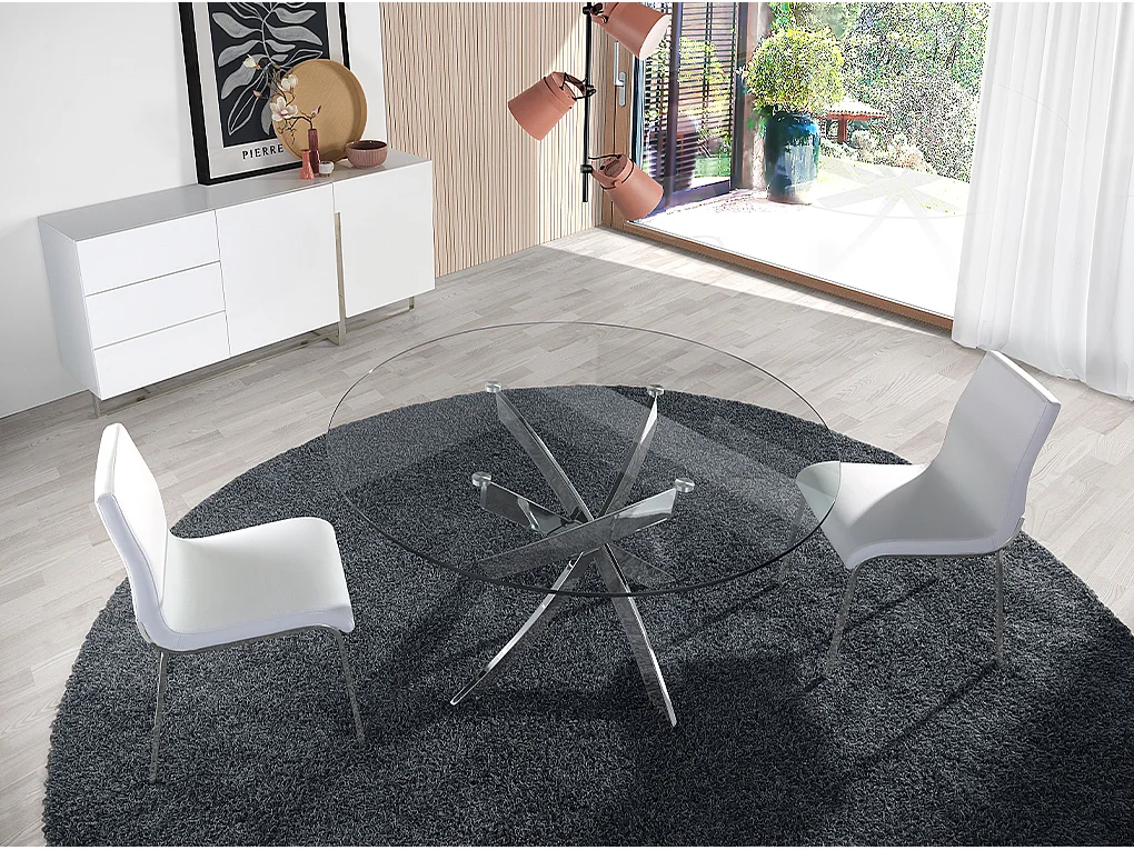 Ronde glazen eettafel 1061 ANGEL CERDA