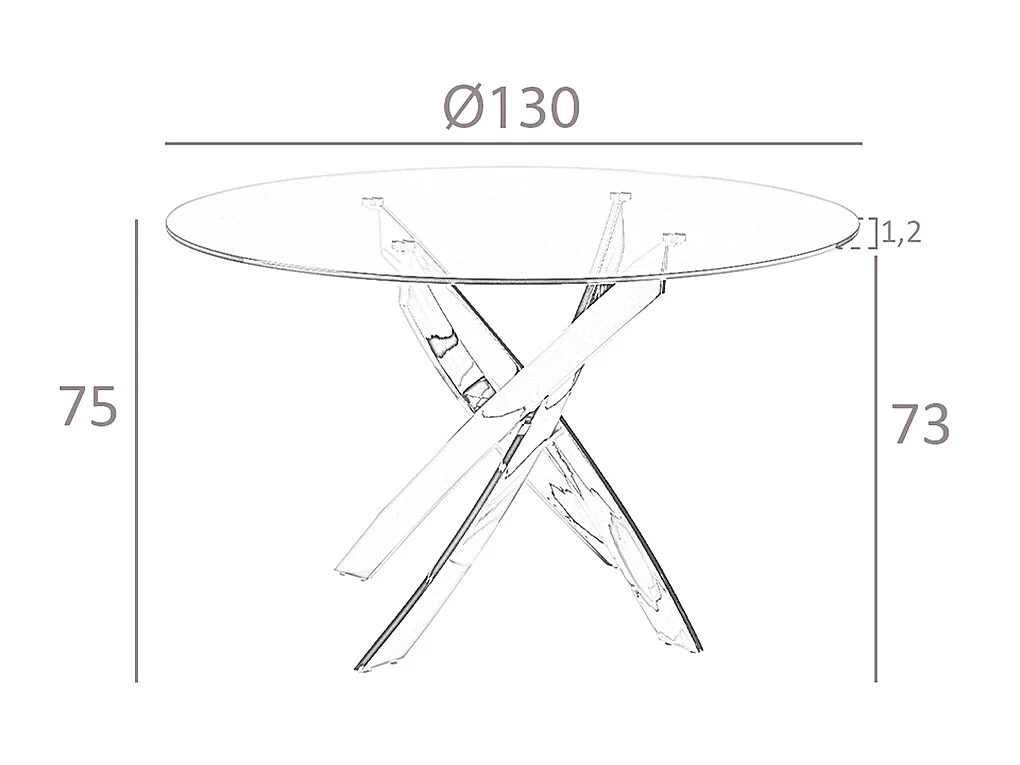 Ronde glazen eettafel 1061 ANGEL CERDA