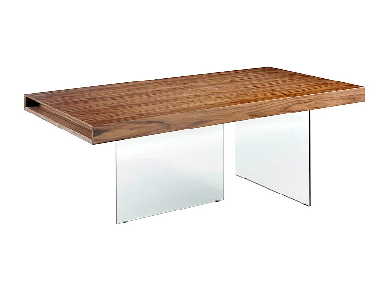 Esstisch aus Nussbaumholz mit Glasbeinen  1028 ANGEL CERDA