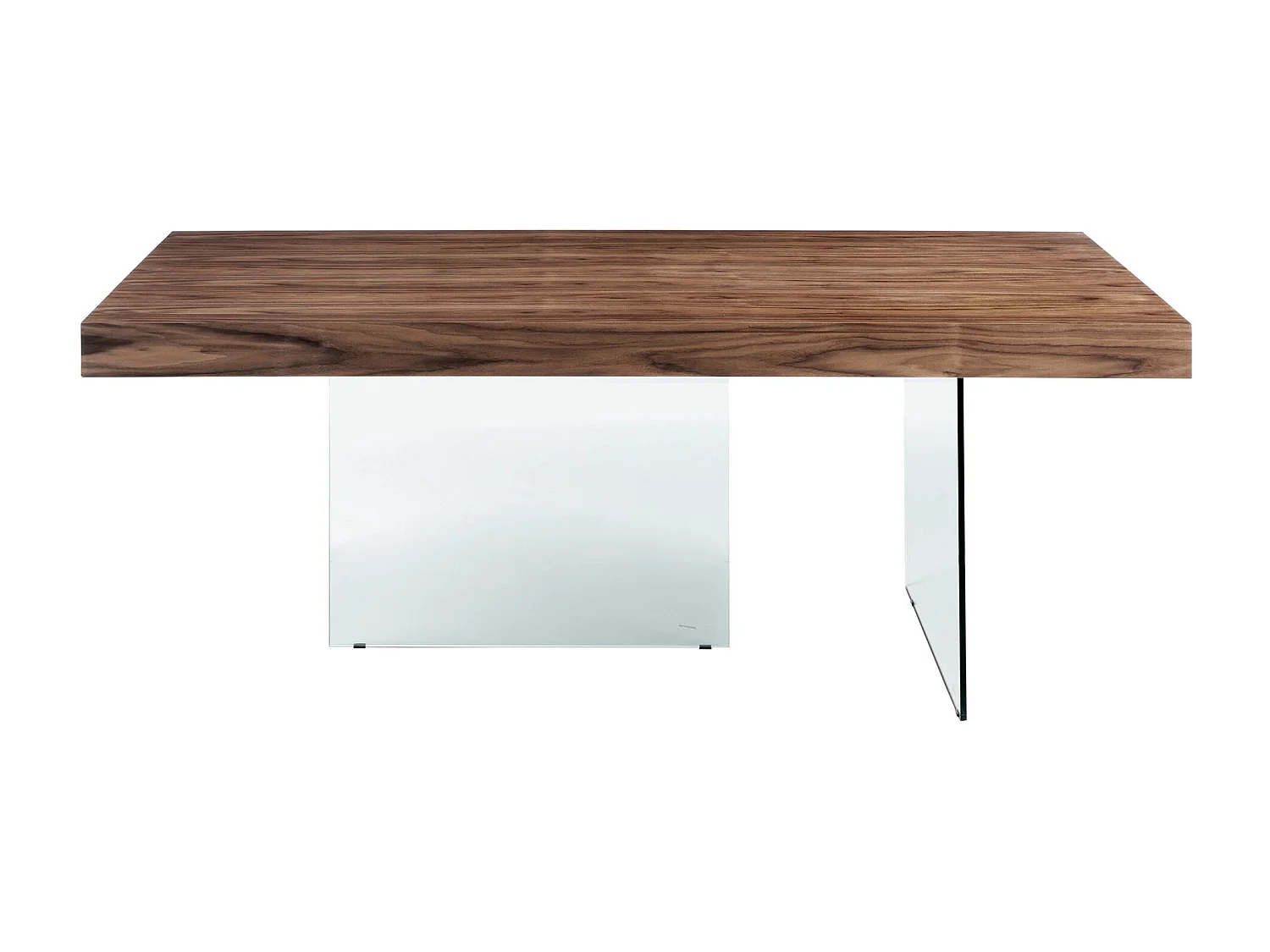 Table à manger rectangulaire noyer et verre trempé 1028 ANGEL CERDA