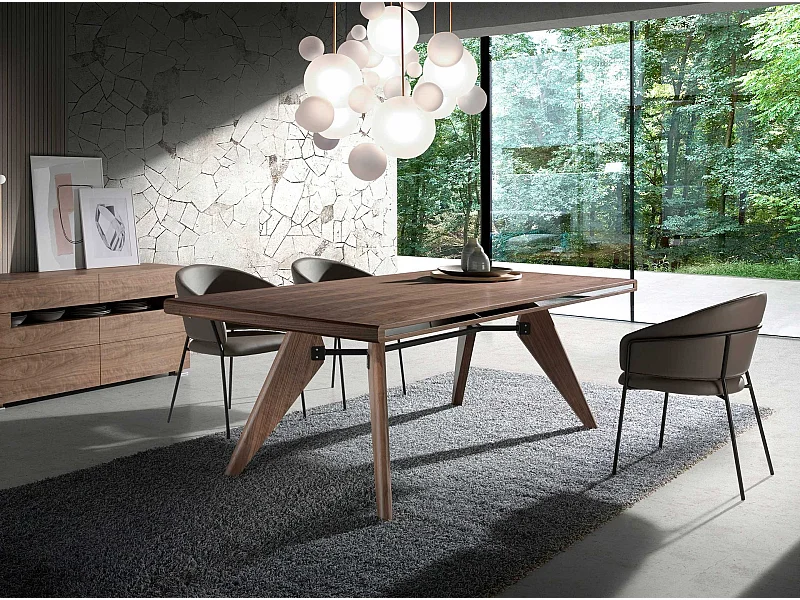 Esstisch Rechteckig Walnuss aus walnussfarbenes Holz 1080 ANGEL CERDA