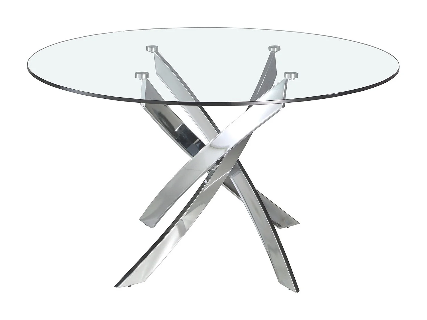 Eettafel rond gehard glas en verchroomd staal 1061-Ø110 ANGEL CERDA