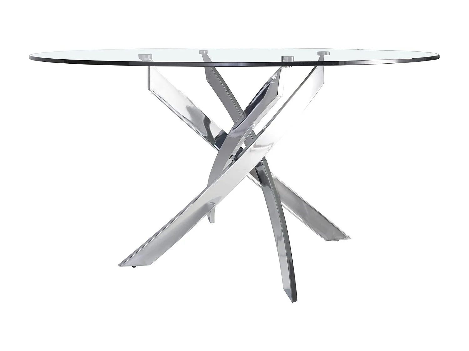 Eettafel rond gehard glas en verchroomd staal 1061-Ø110 ANGEL CERDA