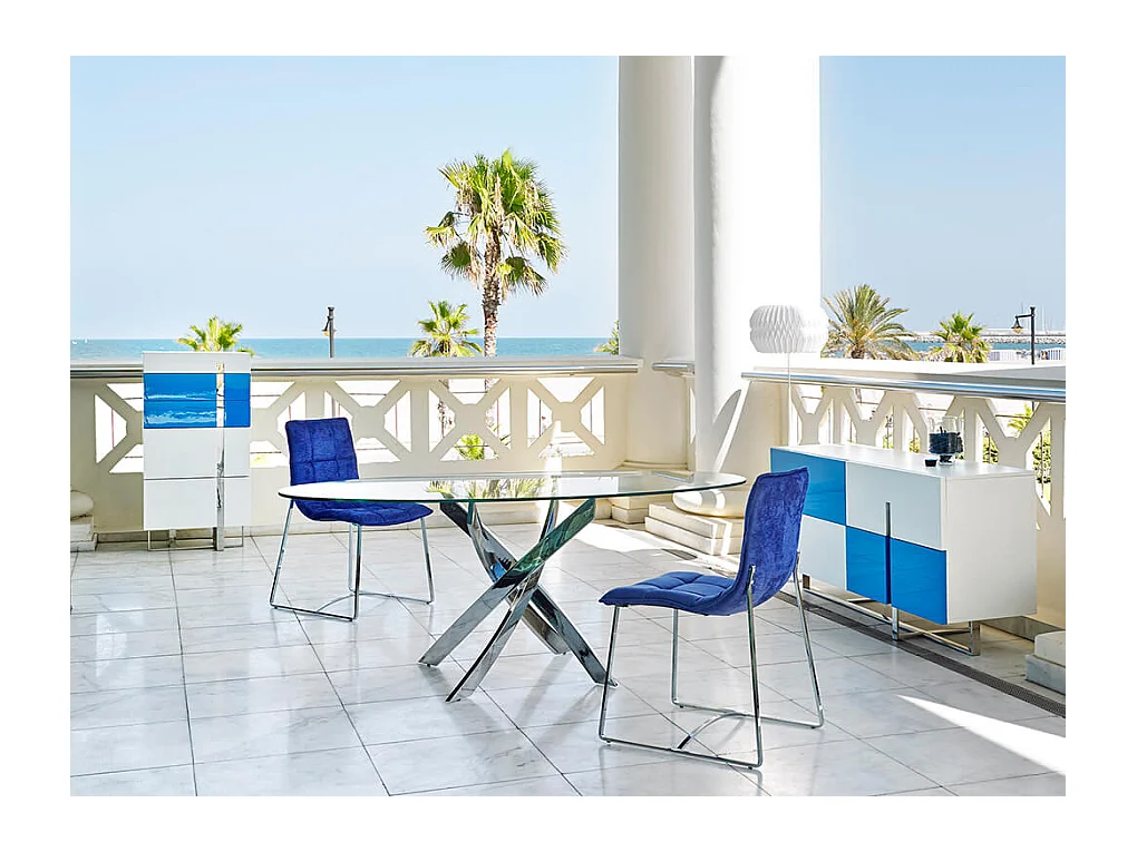 Ronde glazen eettafel 1061 ANGEL CERDA