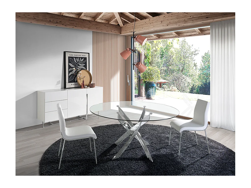 Ronde glazen eettafel 1061 ANGEL CERDA