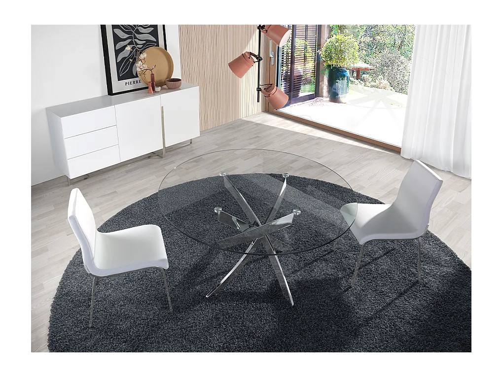 Ronde glazen eettafel 1061 ANGEL CERDA