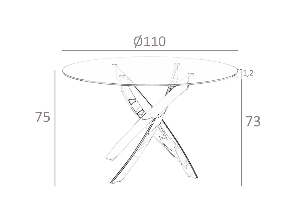 Ronde glazen eettafel 1061 ANGEL CERDA