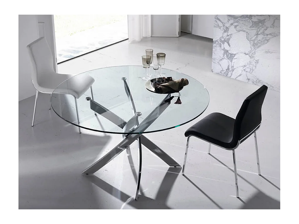 Ronde glazen eettafel 1061 ANGEL CERDA