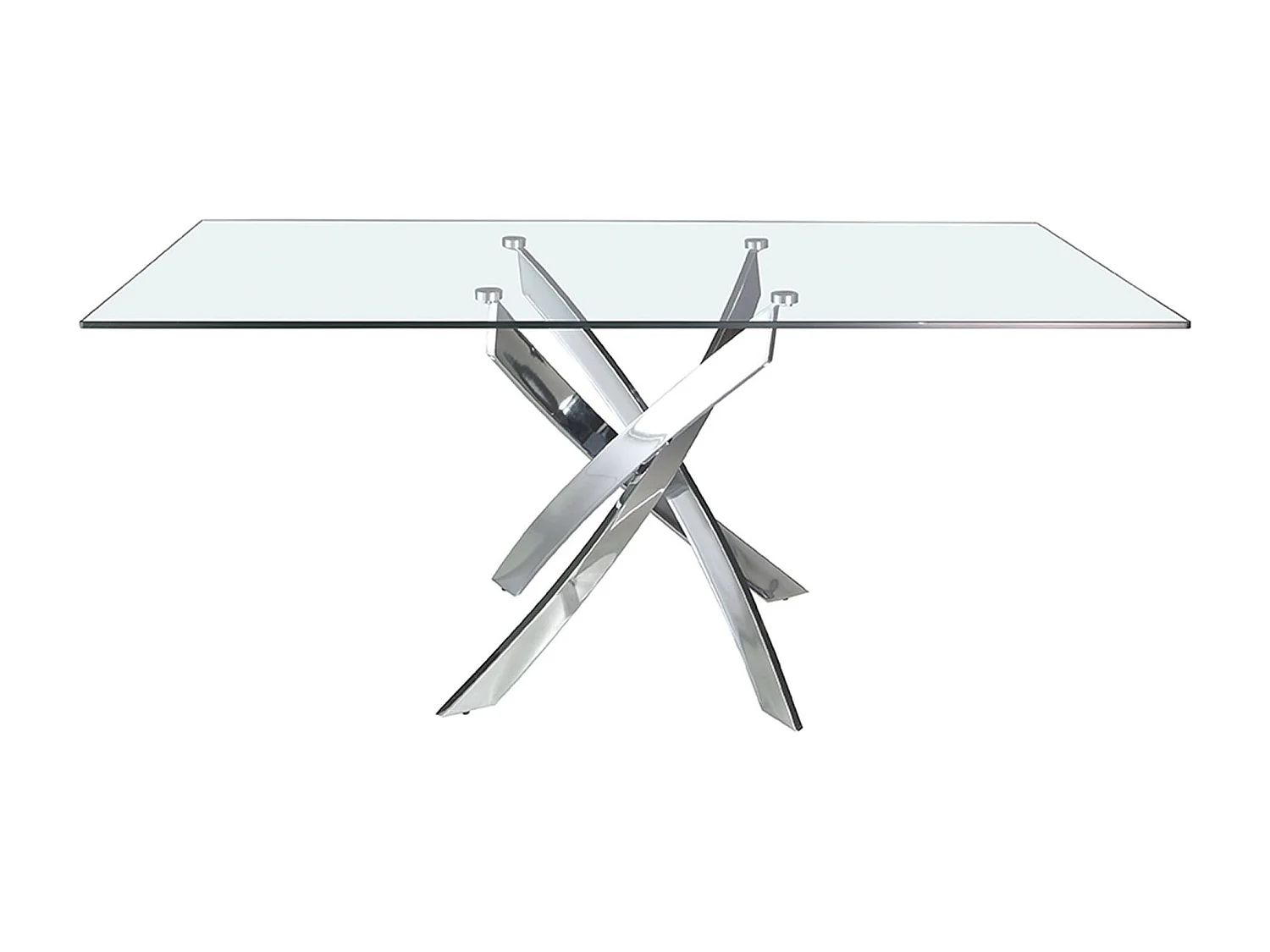 Eettafel rechthoekig gehard glas en verchroomd staal 1061-160x95 ANGEL CERDA