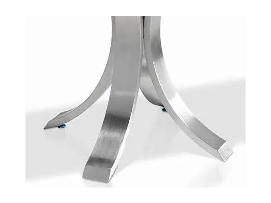 Table à manger avec base courbée en acier poli