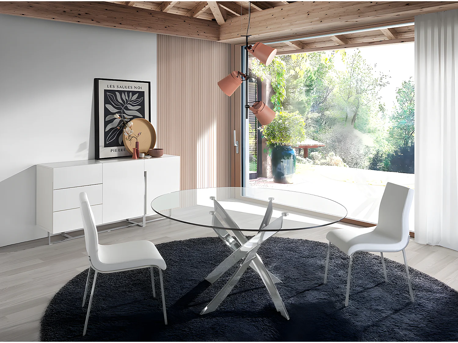 Aparador blanco patas acero  3051 ANGEL CERDA