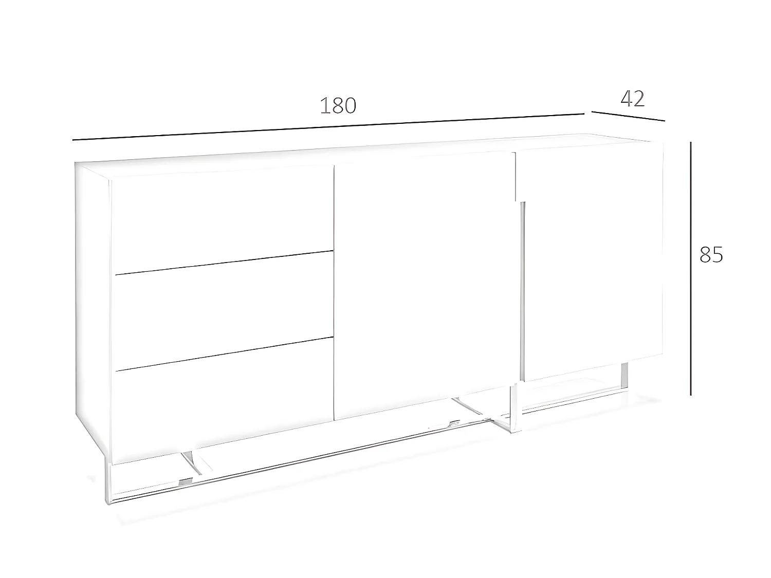 Aparador blanco patas acero  3051 ANGEL CERDA