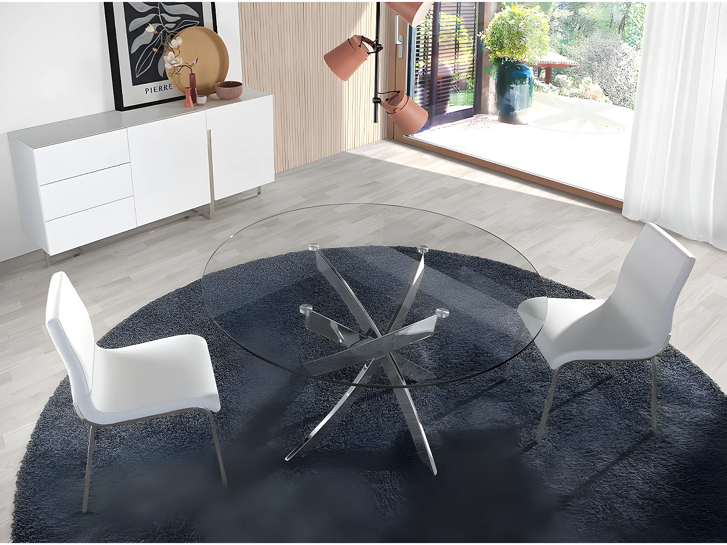 Aparador blanco patas acero  3051 ANGEL CERDA