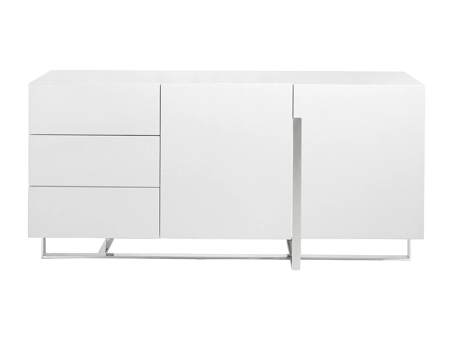 Buffet en bois blanc et acier chromé 3051 ANGEL CERDA