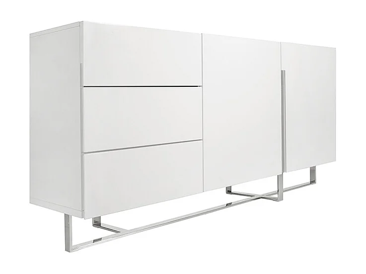 Buffet en bois blanc et acier chromé 3051 ANGEL CERDA