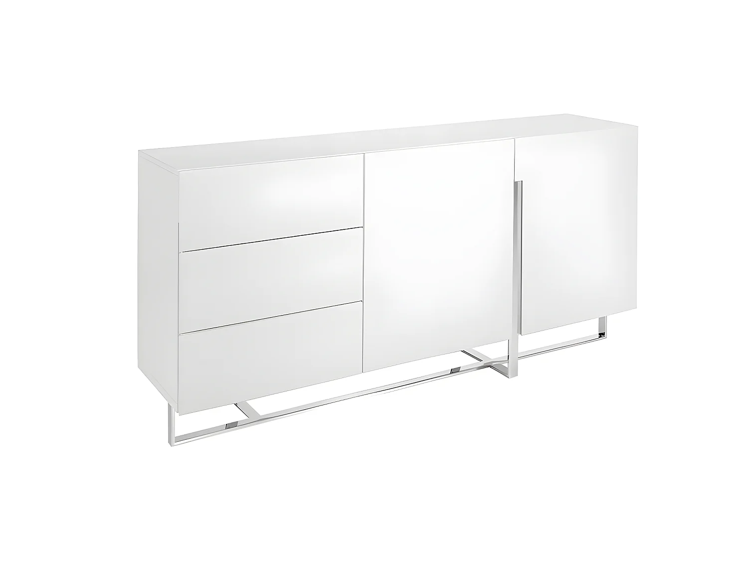 Buffet en bois blanc et acier chromé 3051 ANGEL CERDA