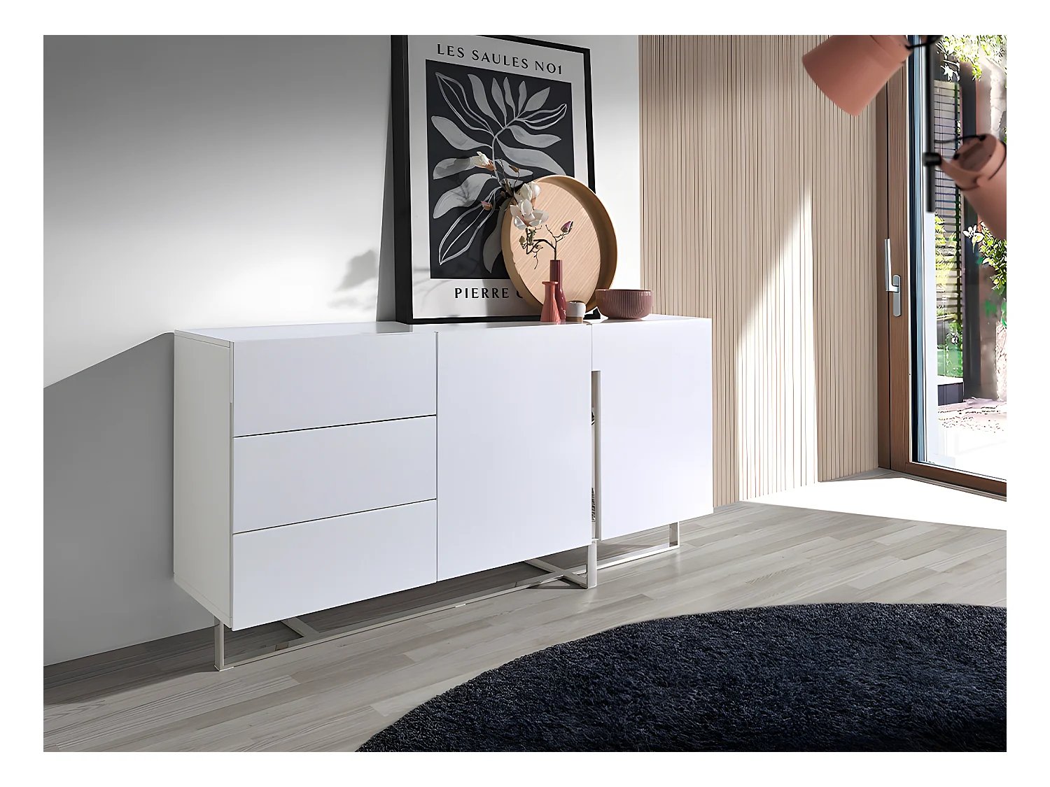 Weißes Sideboard mit Stahlbeinen  3051 ANGEL CERDA