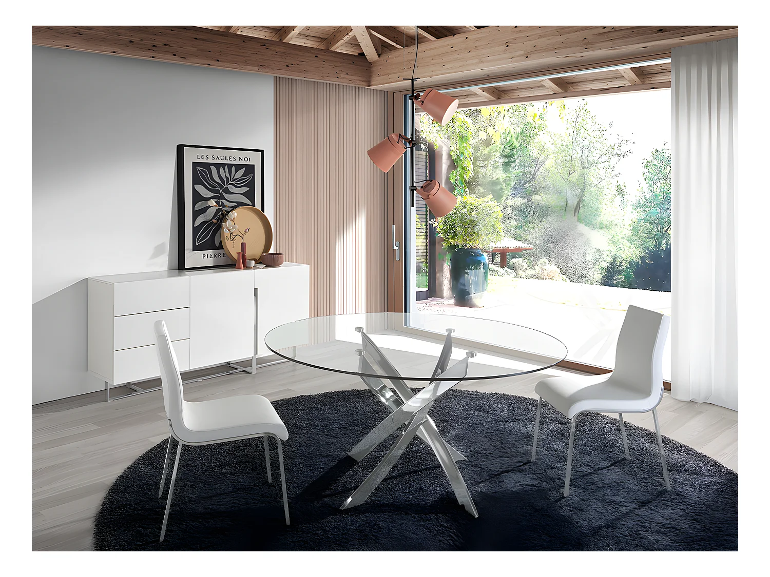 Weißes Sideboard mit Stahlbeinen  3051 ANGEL CERDA