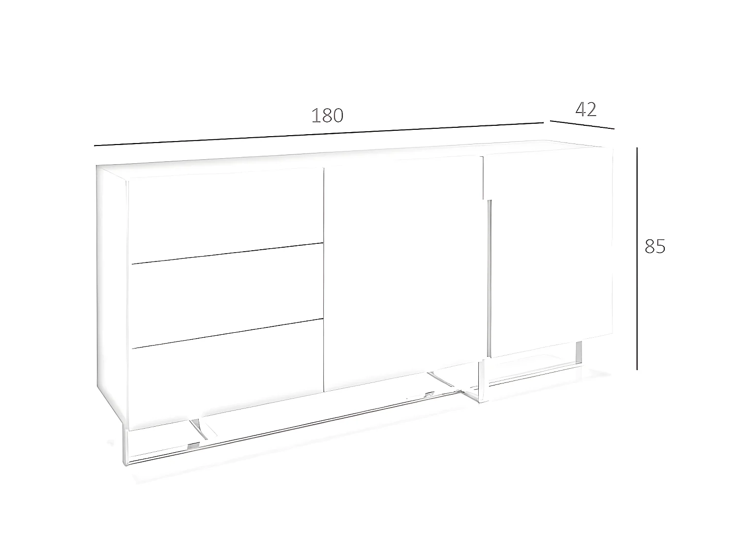 Weißes Sideboard mit Stahlbeinen  3051 ANGEL CERDA