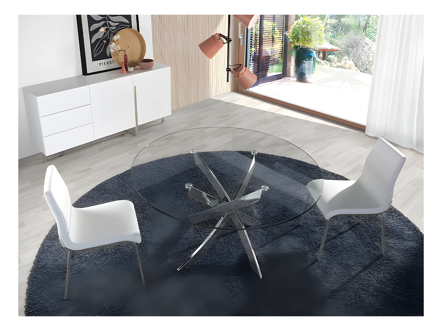 Weißes Sideboard mit Stahlbeinen  3051 ANGEL CERDA