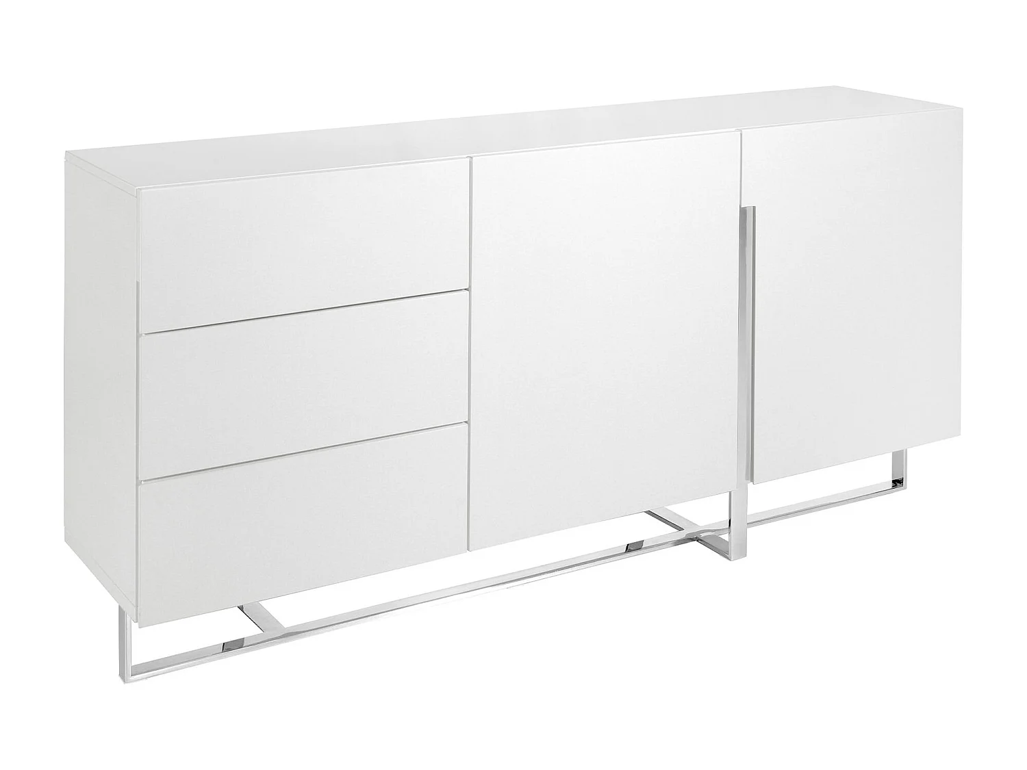 Sideboard aus weißem Holz und verchromtem Stahl 3051 ANGEL CERDA