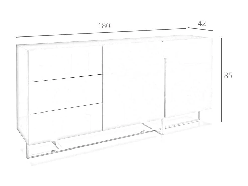 Sideboard aus weißem Holz und verchromtem Stahl 3051 ANGEL CERDA
