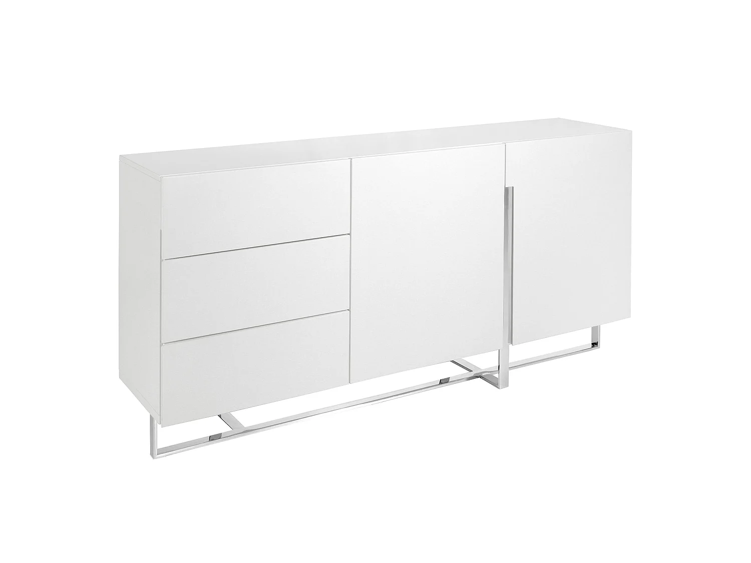 Buffet en bois blanc et acier chromé 3051 ANGEL CERDA