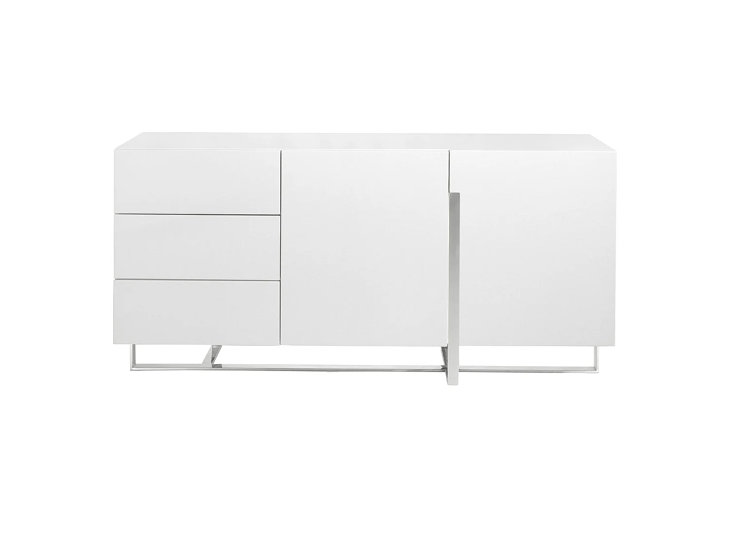Buffet en bois blanc et acier chromé 3051 ANGEL CERDA